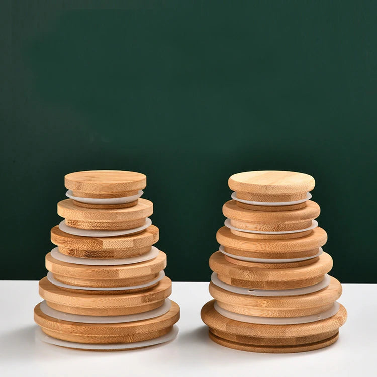 Bamboo Easy Open End Lid for Cups-Non Spill Different Sizes Stocked