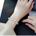 Korean Style Pearl Bracelet for Lady Layered Stainless Steel Simple Elegant Design Tarnish Resistant Jewelry