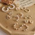 Hot Sell Trendy Hoop Earings Vintage Pearl Bohemian Huggie Earrings Women Vacation Daily Accessories Fine Jewelry Earrings