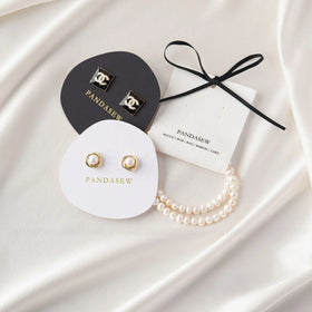 PandaSew Custom paper card for jewelry necklace earring holder packaging display cards with LOGO printed