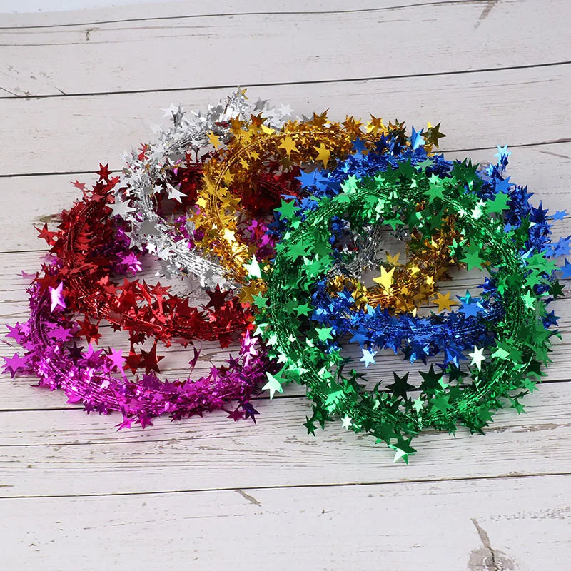 7.5M Metallic Stars Garlands Ramadan Decoration Christmas Tree Ramadan and Eid Decorations Wedding Decor XJ0231