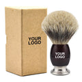 JDK Custom Logo 100% Pure Badger Hair Shaving Brush Stainless Steel Base with Synthetic Hair Metal Handle Packed in a Box