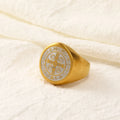 Nabest Stainless Steel Euramerican Hiphop Cross Ring Waterproof Jewelry Women Men PVD 18k Gold Plated Titanium Steel Rings