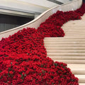 Wedding Red Flowers Giant Velvet Real Looking Rose Decoration Artificial Flower
