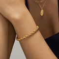 2020 Hot Gold Chunky Stainless Steel Twisted Rose Chain Bracelets for Men Women Hip Hop Chain Jewelry 5mm
