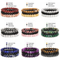 8mm Garnet Natural Stone Bracelet Set 3pcs / Set Rose Quartz Rose Turquoise Hematite Amethyst Bracelet Women's and Men's Jewelry