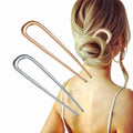 SongMay Woman Hair Clips New Large U-Shaped Metal Hair Clips in Gold Simple Fashion Wholesale Made of Alloy