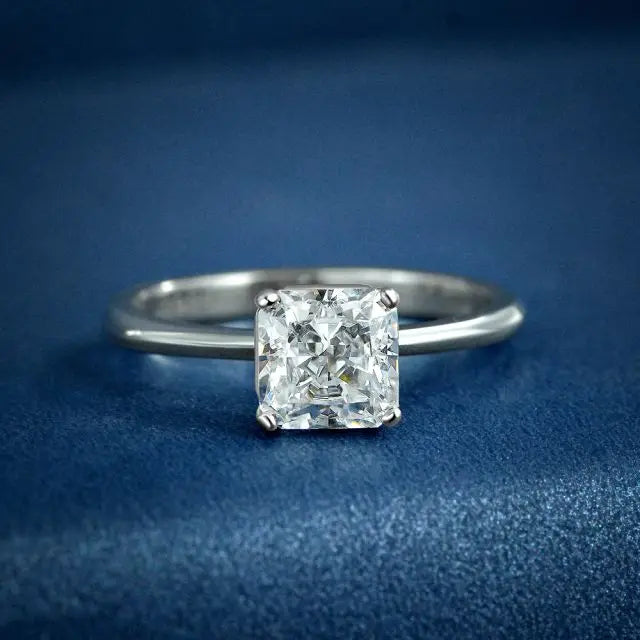 Fashion Jewelry Dainty Sterling Silver 925 Engagement Rings Princess Cut Cubic Zirconia CZ Casual Rings for Ladies