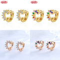 Fashion Jewelry 3A Cubic Zirconia Inlay 18K Gold Hoops Earrings Party Wedding Jewelry Gifts for Women