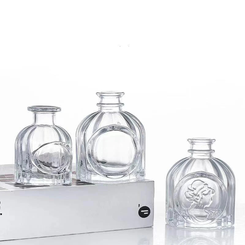 Wholesale Empty Glass Reed Diffuser Bottles 100ml Diffuser Jars With Caps and Black Rattan Sticks Set