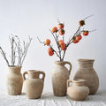 MSH Abi-sabi Rustic Retro Style Home Garden Decor Accessory Dry Flower Container Decorative Earthenware Pottery Pot Planter