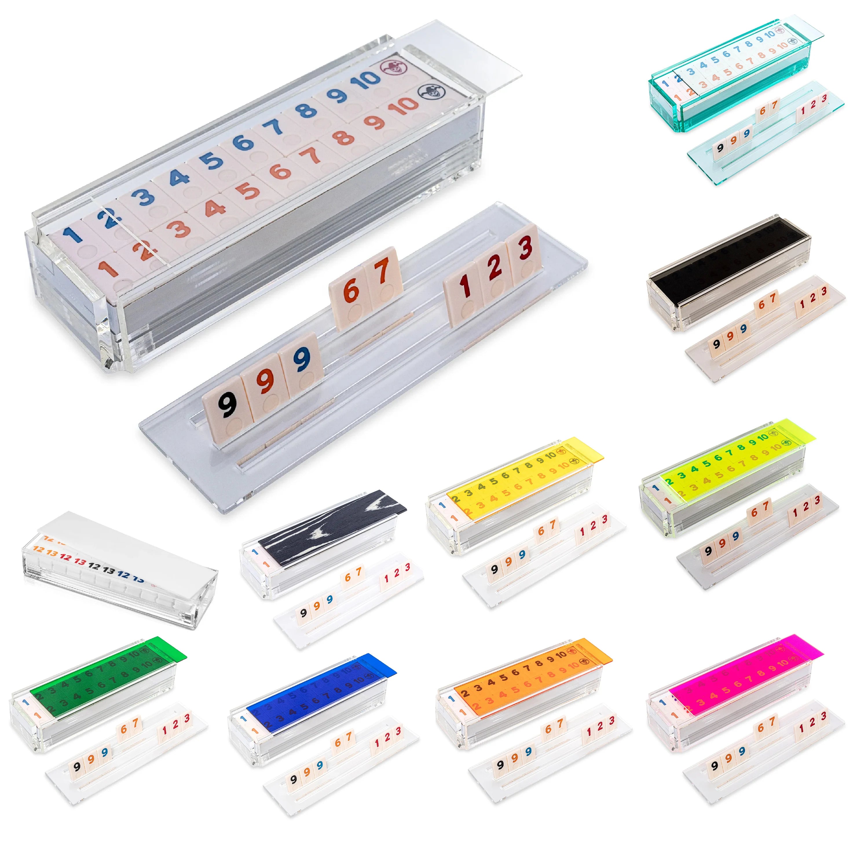 106 Game Tiles Two Jokers Acrylic Rummy Game Acrylic Rummy Tile Game Set Lucite Rummikub