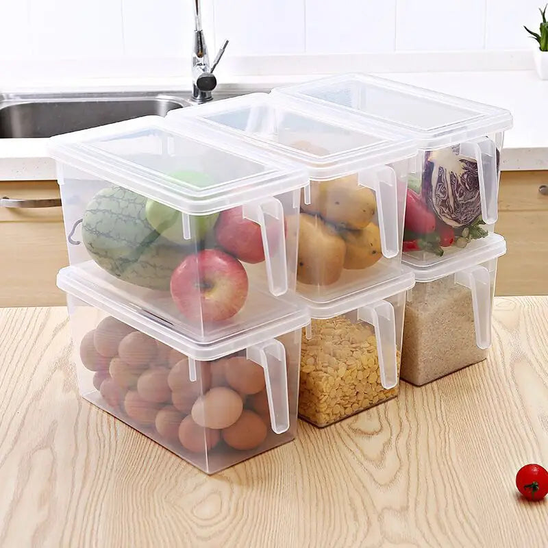 Refrigerator Organizer Bins Fridge Organizers and Storage Clear with Handle and Lid Fruit Containers for Fridge
