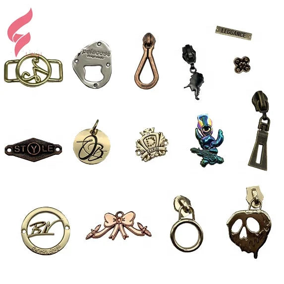 LiHui Custom Logo Zinc Alloy Zipper Slider Nickel-Free Eco-Friendly Customized Tag Lock Hardware for Garments Shoes Bags Various