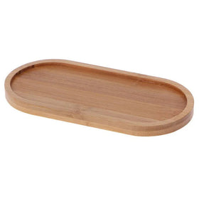 Wholesale Small Mini coaster Pump Bottle Tray Oval Soap Dispenser Tray Bamboo Soap Tray