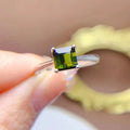 Low MOQ Non Tarnish 925 Sterling Silver Natural Tourmaline Promise Couple Wedding Rings for Girls