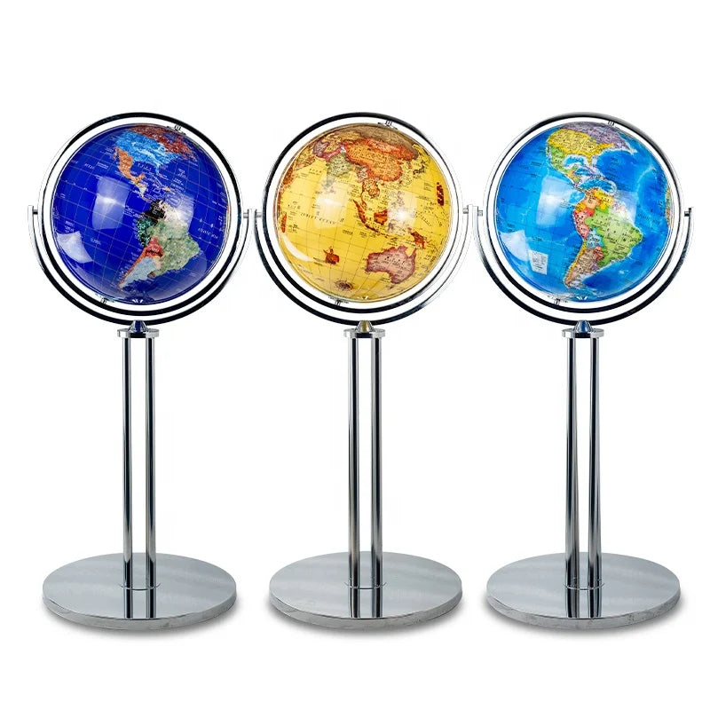 Seeball 42-100cm Four-column Vertical Bright Chrome Crystal Plated Globe Optical Resin Carbon Fiber Metal Construction Floor
