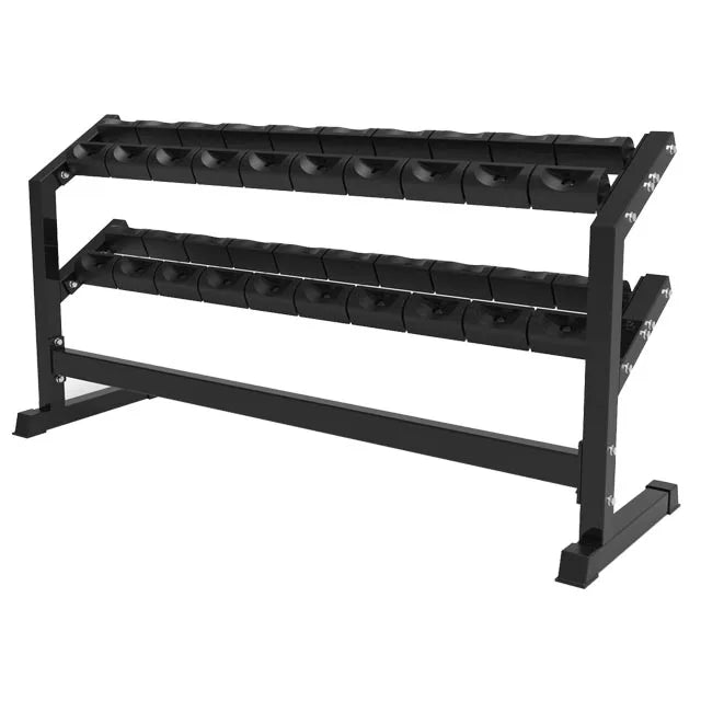 Commercial Metal Gym Equipment Fitness 2-Layer Dumbbell Storage Rack Black Sunshine SS1405 Customized Logo Available Unisex