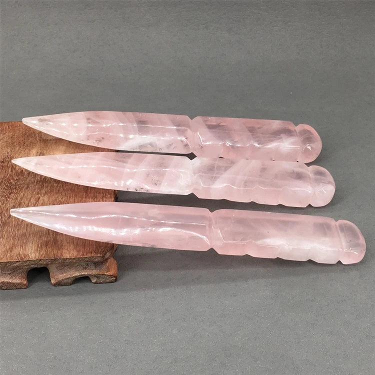 HZ Home Use Wholesale Nature Crystals Polished Rose Quartz Knife Selenite for Decoration