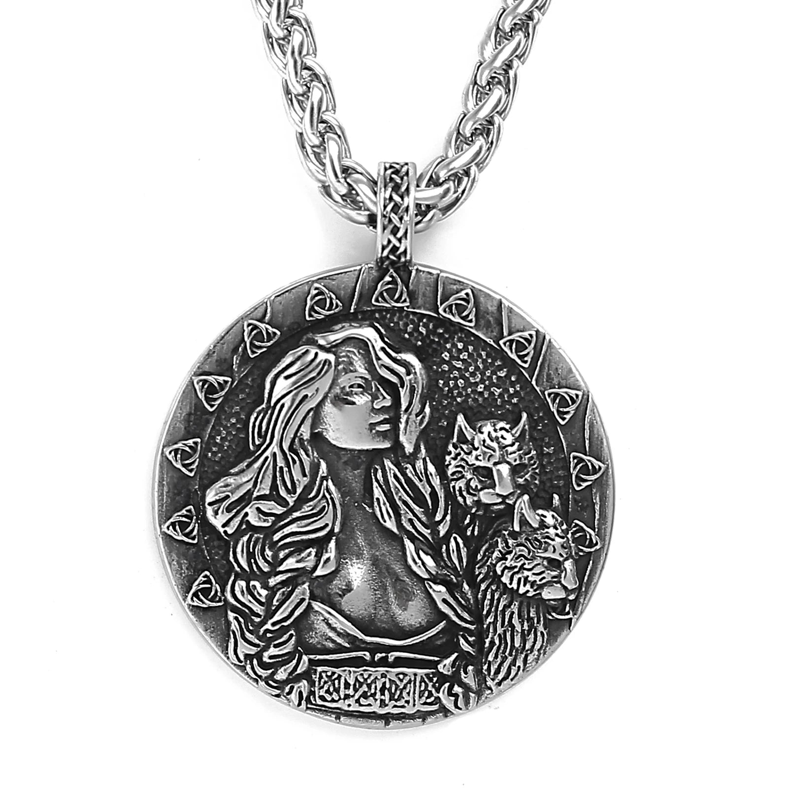 Historical Norse Souvenir Gift Stainless Steel Viking Necklace Norse Goddess Freya Necklace Norse Freyja Necklace Viking Jewelry