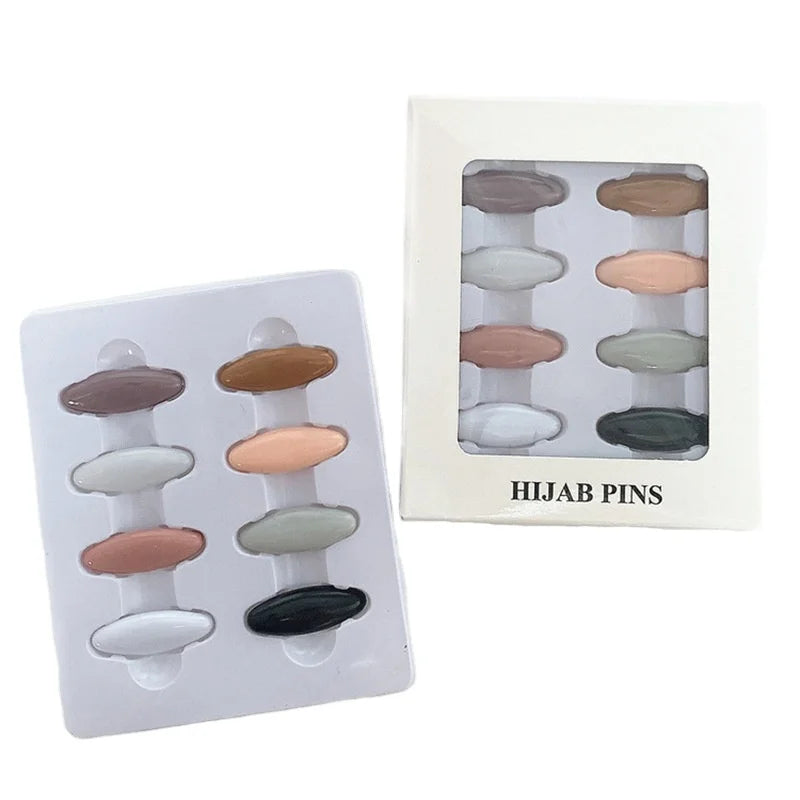 Wholesale Women Safety Plastic Pin Head Scarf Fixed Muslim Brooches Custom Hijab Scarf Pin Accessories Box Set