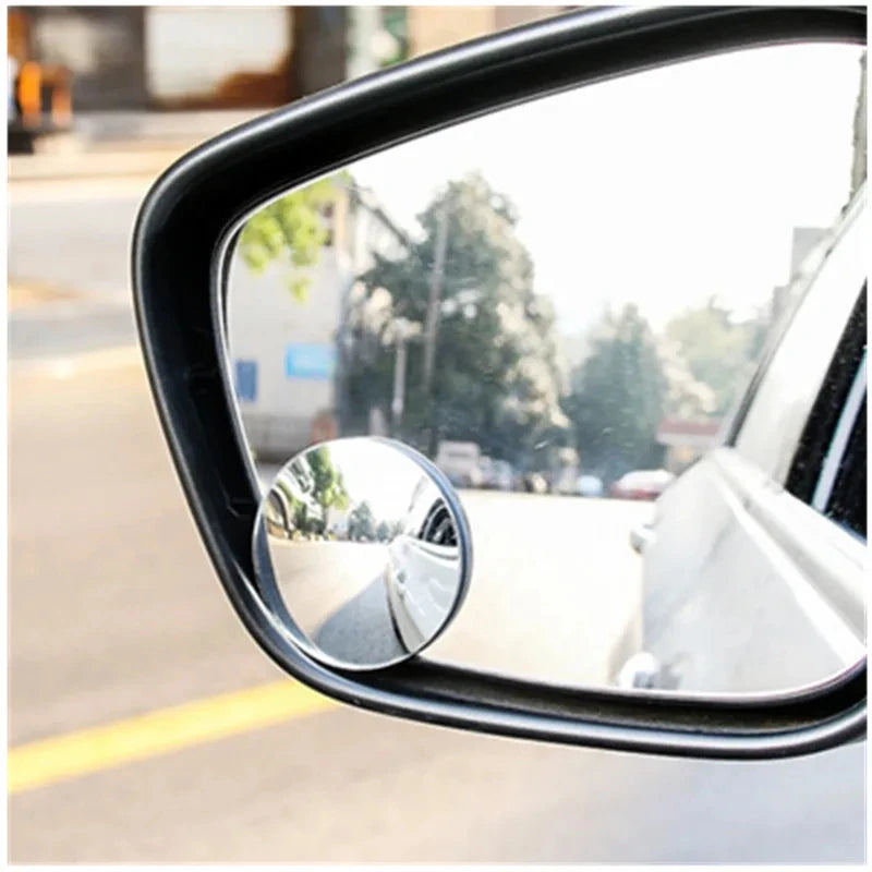 Car Blind Spot Rear View Mirror Wide Angle Adjustable Small Round Mirror 360 Rotation Reverse Auxiliary Rearview Convex Mirror