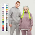 100% Cotton Sport Set Comfortable Breathable Lightweight Hoodies Sweatshirt Suit Solid Color Outdoor Fitness Athletic Wear