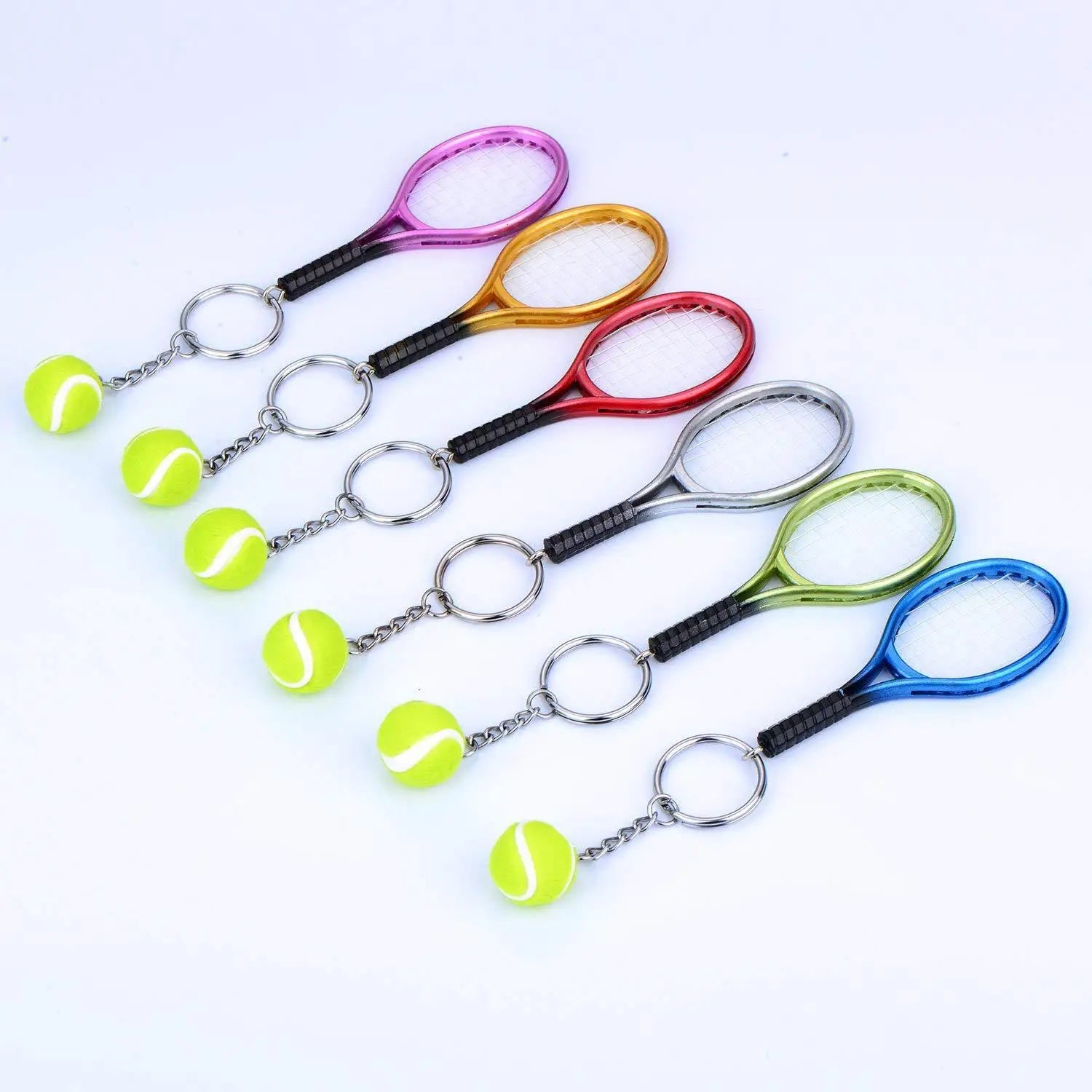 2023 New Mini Tennis Racket Keychain Tennis Ball Keyring Key Ring Key Chain for Tennis Sport Souvenir Gift
