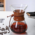 550ml Glass Coffee Filter Pot Maker Wooden Rubber Protective Cover Espresso Coffee Drip Kettle Pot