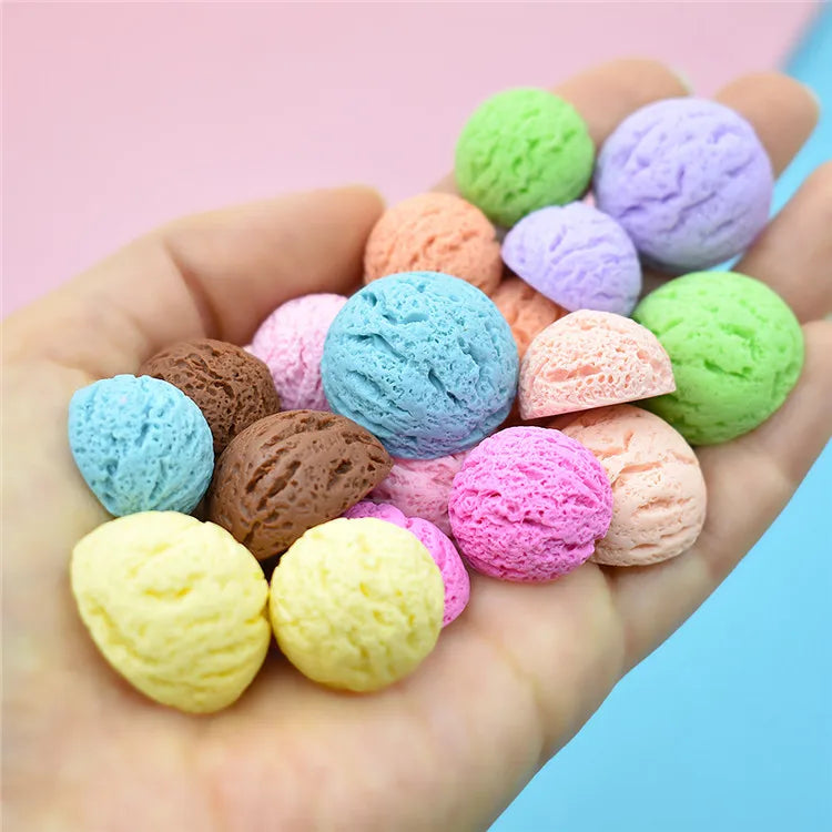 Latest Product Resin Craft DIY Miniature Kitchen Decoration Craft Ice Cream Ball Resin Crafts