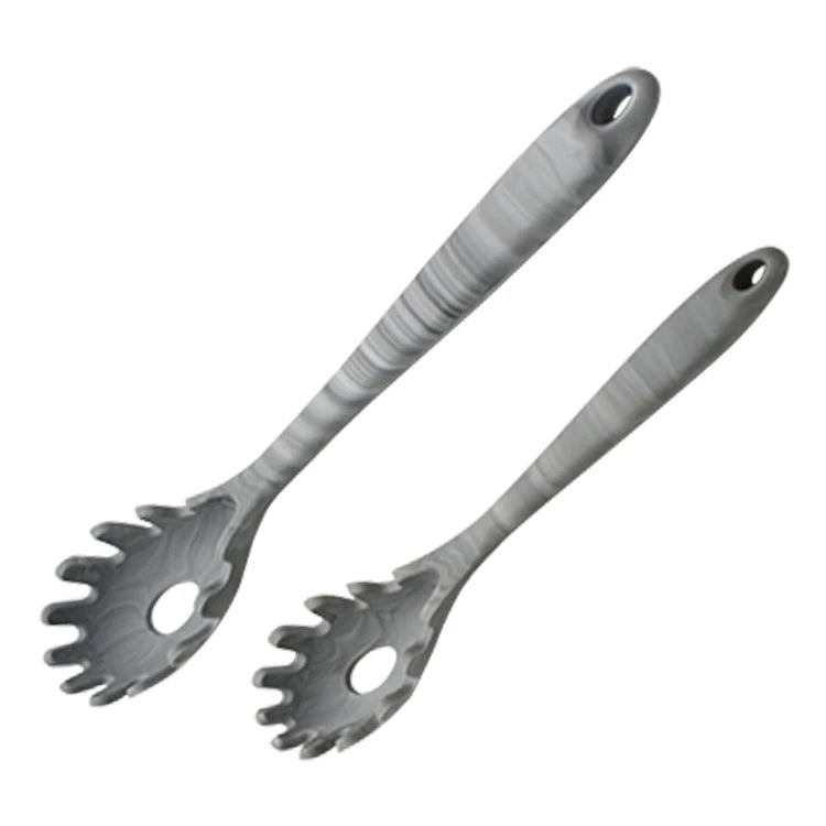 Non-Stick Heat Resistant Silicone Pasta Fork and Spoon Kitchen Utensil Spaghetti Server for Home Use