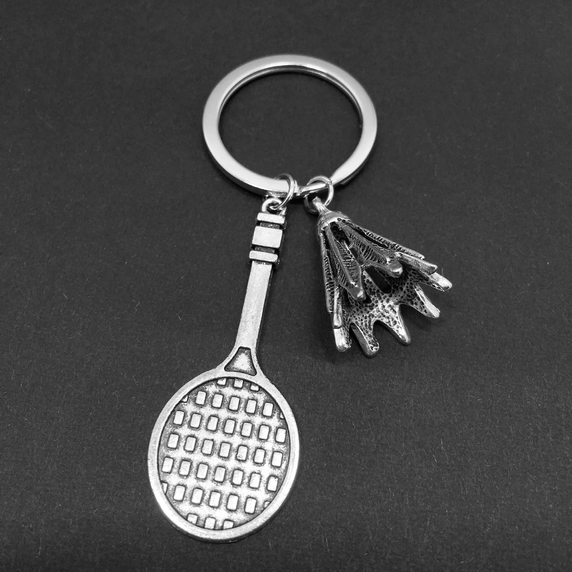 Badminton Racket Pendant Metal Key Chains Holder Designer Badminton Charm Key Tag Ring Bag Backpack Accessories Car Key Chain