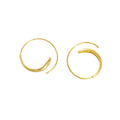 Fashion Jewelry 925 Sterling Silver Round Circle Earring Gold Plated Hoop Earrings Ear Hook for Women