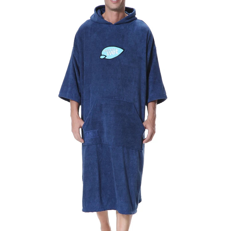 Adults Hooded Surf Poncho Beach Towel Swimming Pool Change Beach Surf Poncho