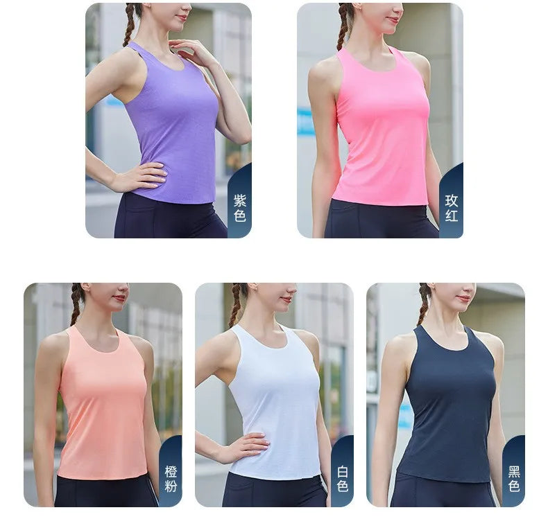 Women Lightweight Sports Singlets Solid Seamless Quick Dry Running Stringers Custom logo Active Gym tank Tops