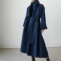 Wholesale 2026 Winter New Lace up Woolen Long Korean Version Loose Oversized Scarf Woolen Women's Coat