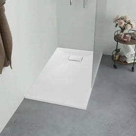 GM Clear White Solid Surface Artificial Stone Rectangle Resin Shower Base Square Shower Tray for Shower Room Certified with Cupc
