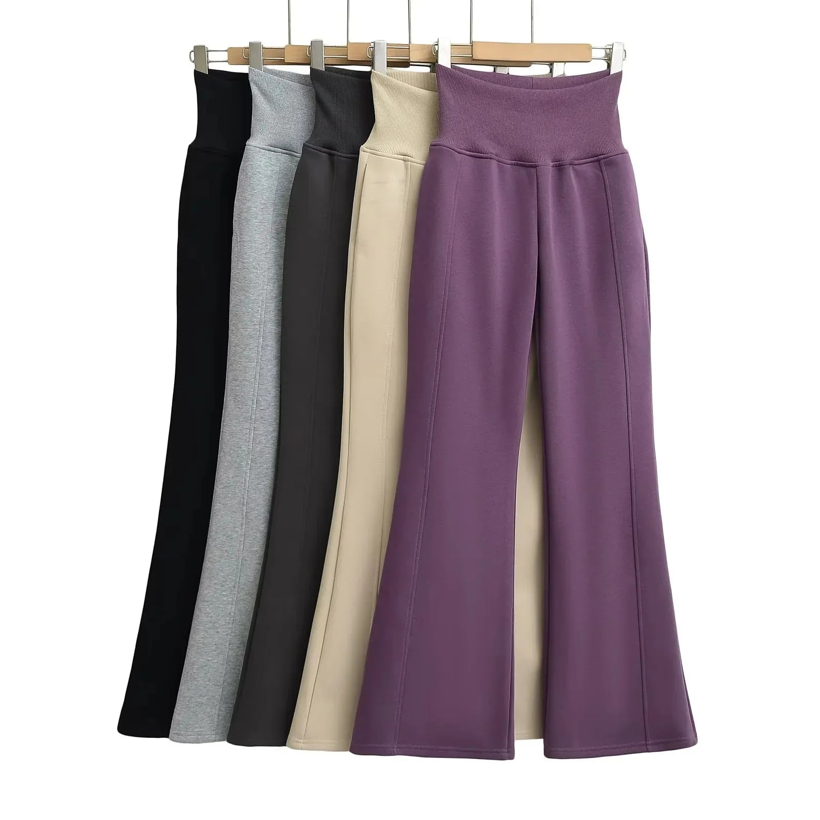 Women's High Waist Soft Thermal Yoga Flare Pants Quick Dry Breathable Spandex Tummy Control Print Solid Pattern Small XL ODM