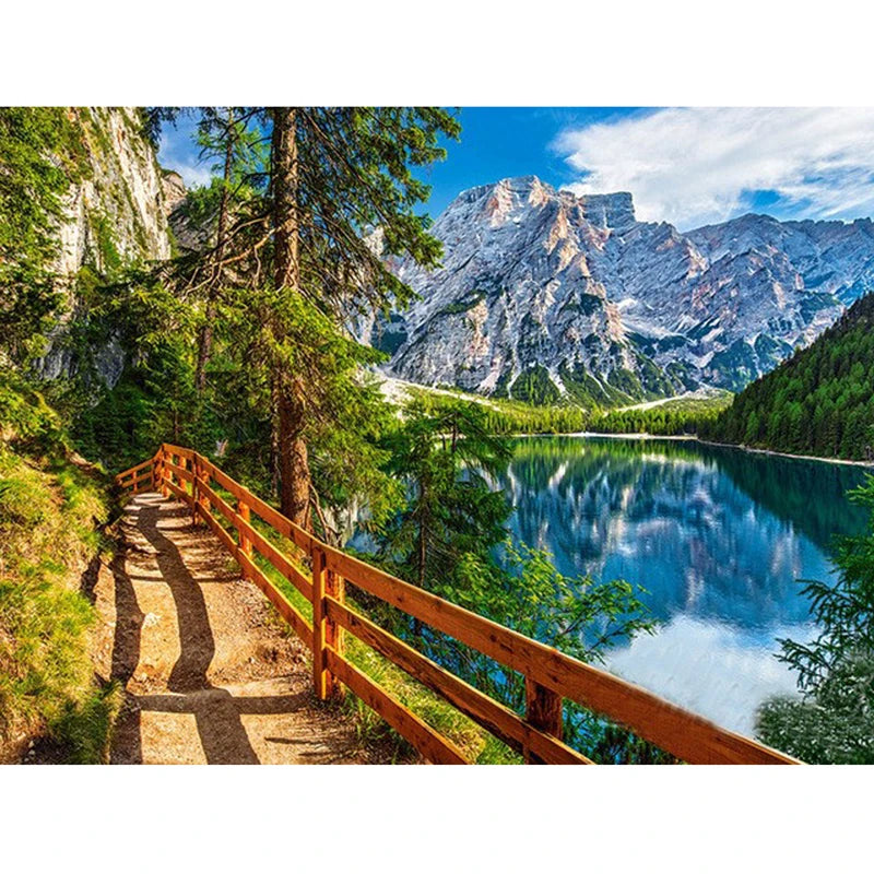 Wholesale 5d Diamond Painting Nature Landscape and Fence Trails Diamond Embroidery Wall Hanging Decor Home Diy Handicrafts