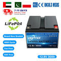 Dubai Stock 12.8V 30AH LiFePO4 Solar Battery Pack for RV Boat Golf Cart-Rechargeable CE Certified BMS Protection 2000-4000 Cycle