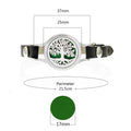 25mm Tree of Life Aromatherapy Locket Wrap Bracelet Essential Oil Diffuser Locket PU Bracelet 7 Colors Can Choose