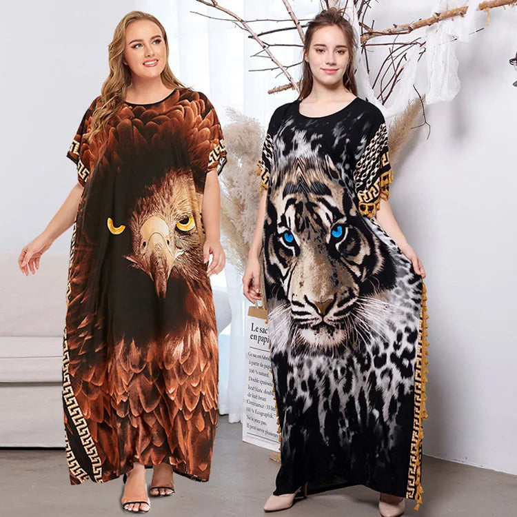 New Short Sleeve Muslim Women Plus Size Long Skirt