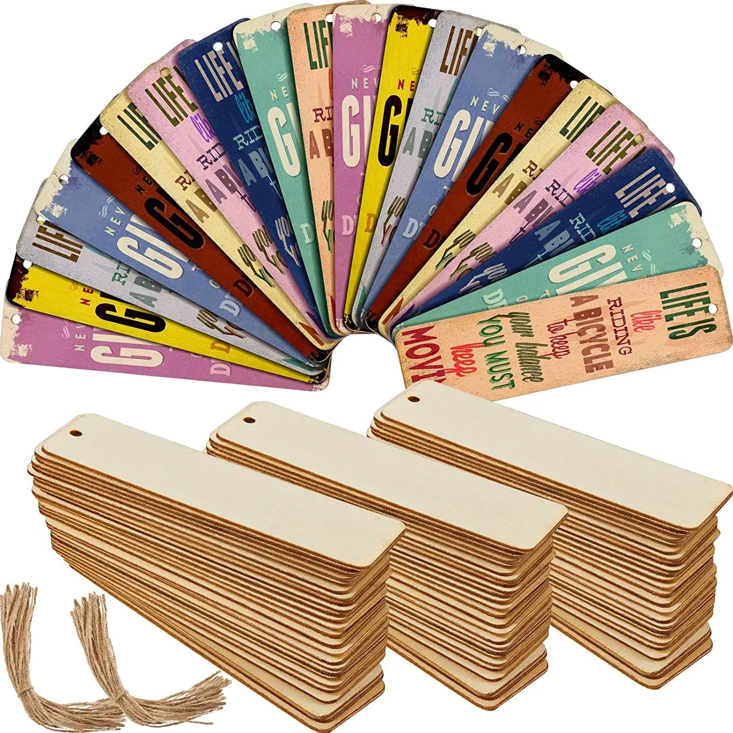 Tailai Kraft Wood Blank Cardstock Bookmarks Paper Bookmarks  for DIY Classroom Projects and Gifts Tags