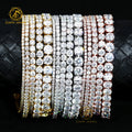 Moissanite Tennis Necklace Bracelet 2mm 3mm 4mm 5mm 6.5mm Iced Out Diamond Jewelry Hip Hop Tennis Link Chain 925 Silver for Gift