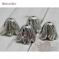 FC19296 Large Ornate Antique Silver Pewter Bead Cap Rustic Mykonos Casting Beads Tassel Beads End Cap