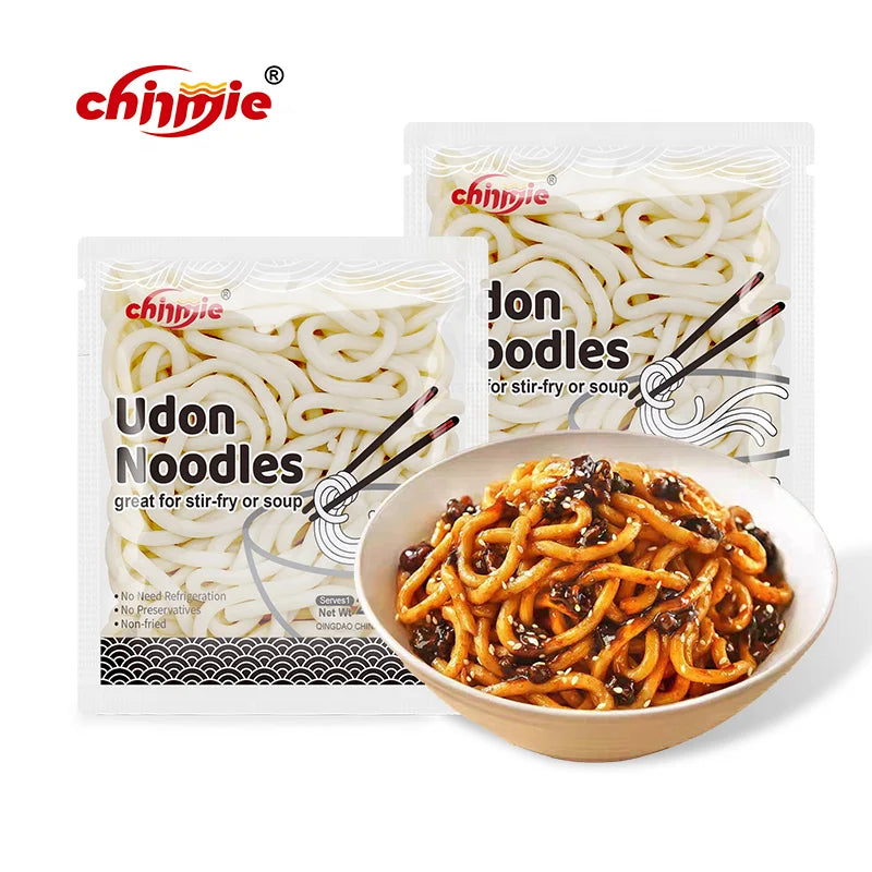 Sunrise Halal Japanese Style Multi Flavors Low Fat Handmade Fresh Durum Wheat Udon Noodle OEM Healthy 200g Box Wholesale