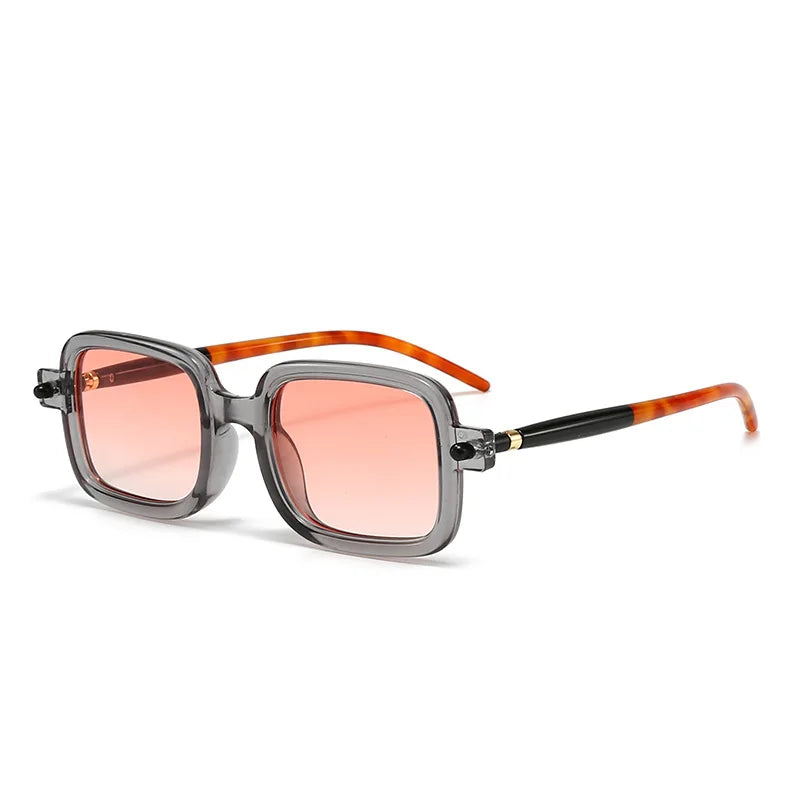 European American Retro-Textured Square Sunglasses with Modern Cross-Border Trendy Street Snap PC Frame