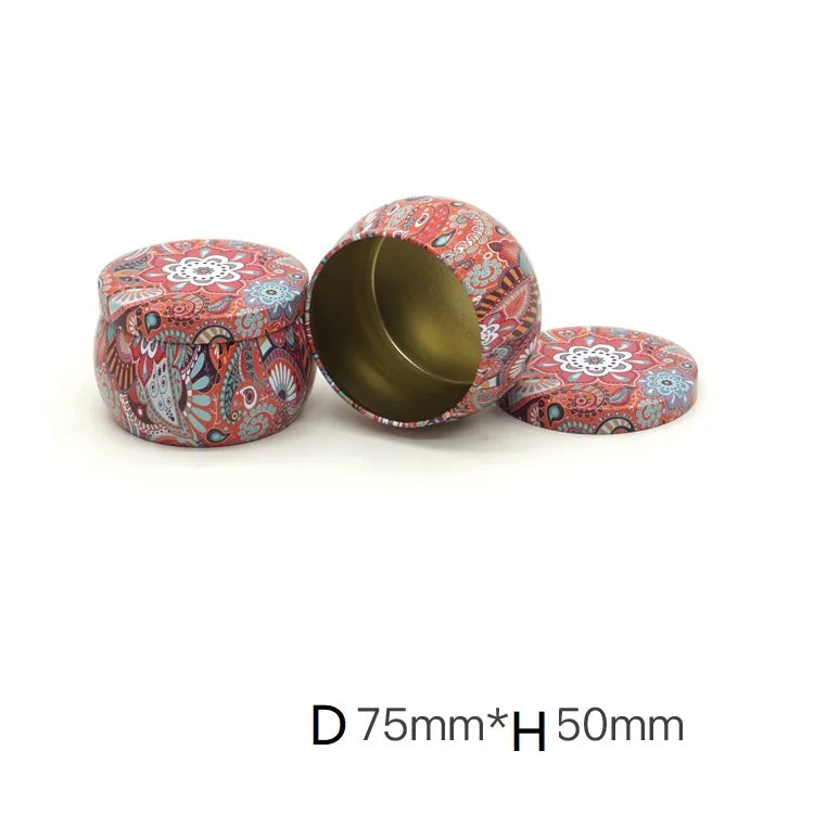 Customizable Decorative Empty Metal Gift Tin Can Saffron Tea Wax Candle Container Custom Logo Packaging Craft Tinplate Material