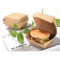 Custom Brown Black White Cardboard Papercorrugated Papier Clamshell Hamburger Fries Delivery Food Grade Paper Box Packaging