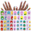 2026 New Cute Cartoon Smiling Face Animal 3D Shiny Heart Nail Foil Stickers Decorations Joyful Kids Fruit Designers Nail Decals